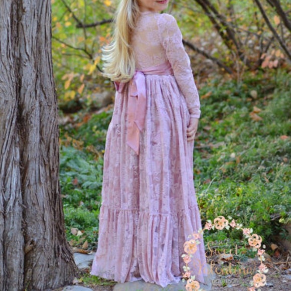 White Lace Flower Girl Dress (Fits Up To 3T) - Picture 5 of 10